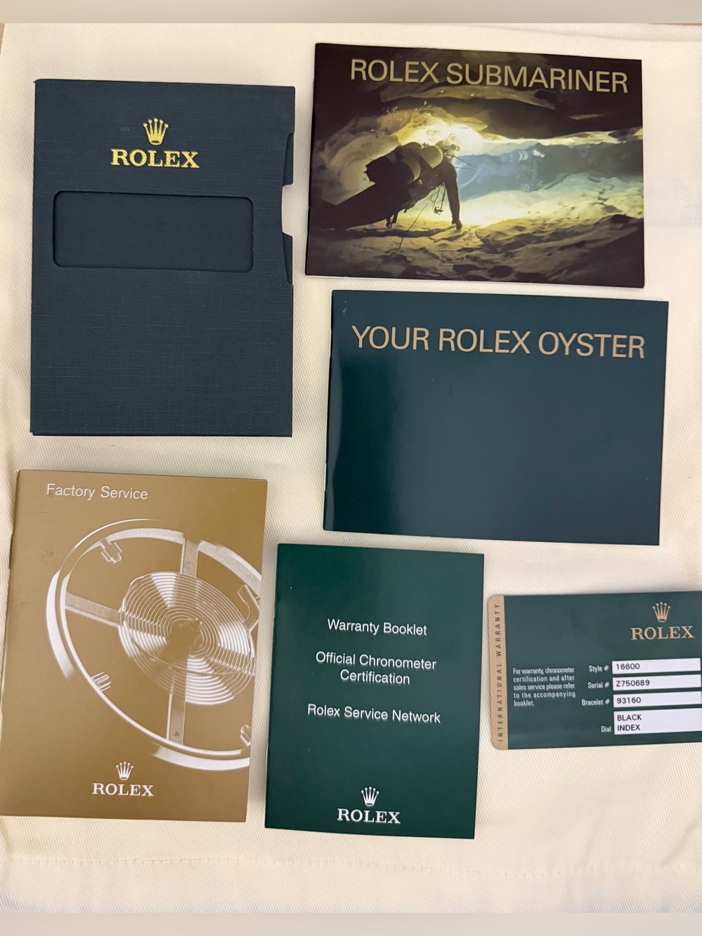 Rolex Black Green Gold Booklets And Paperwork Set